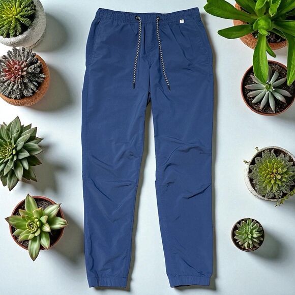 Hurley Men’s Pants L Large Blue Drawstring Waist 30x29 Nylon Jogger Surf Skate - Picture 1 of 4